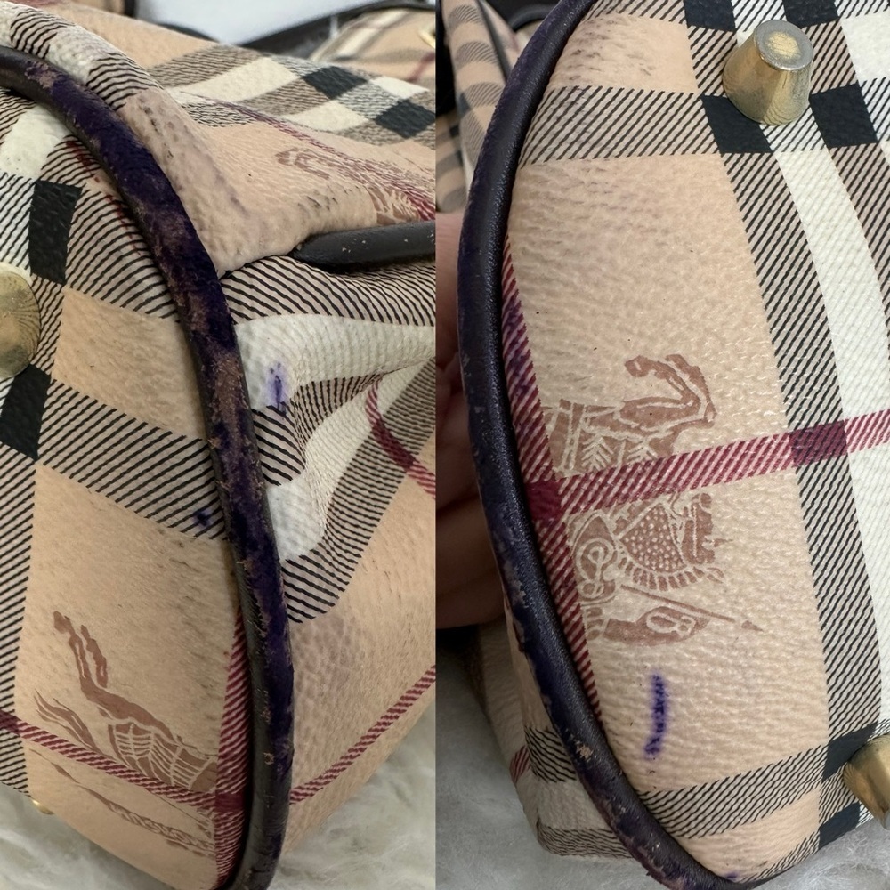 💯Authentic BURBERRY Haymarket Check Medium Walden Belted Hobo Bag🍀 - Picture 12 of 17